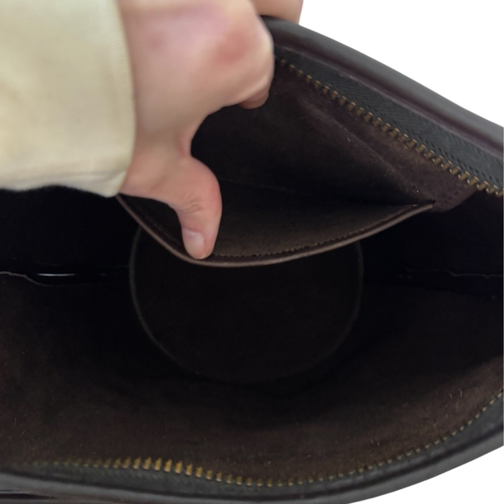 Vintage Coach Duffel Sac Bucket Bag Dark Brown Leather Brass 9085 Large Hobo - Picture 16 of 16